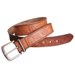 Saddler Belt Brown Genuine Leather Embossed Animals Made In South Africa Mens 46